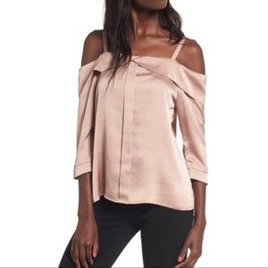 Elodie off-shoulder silk top